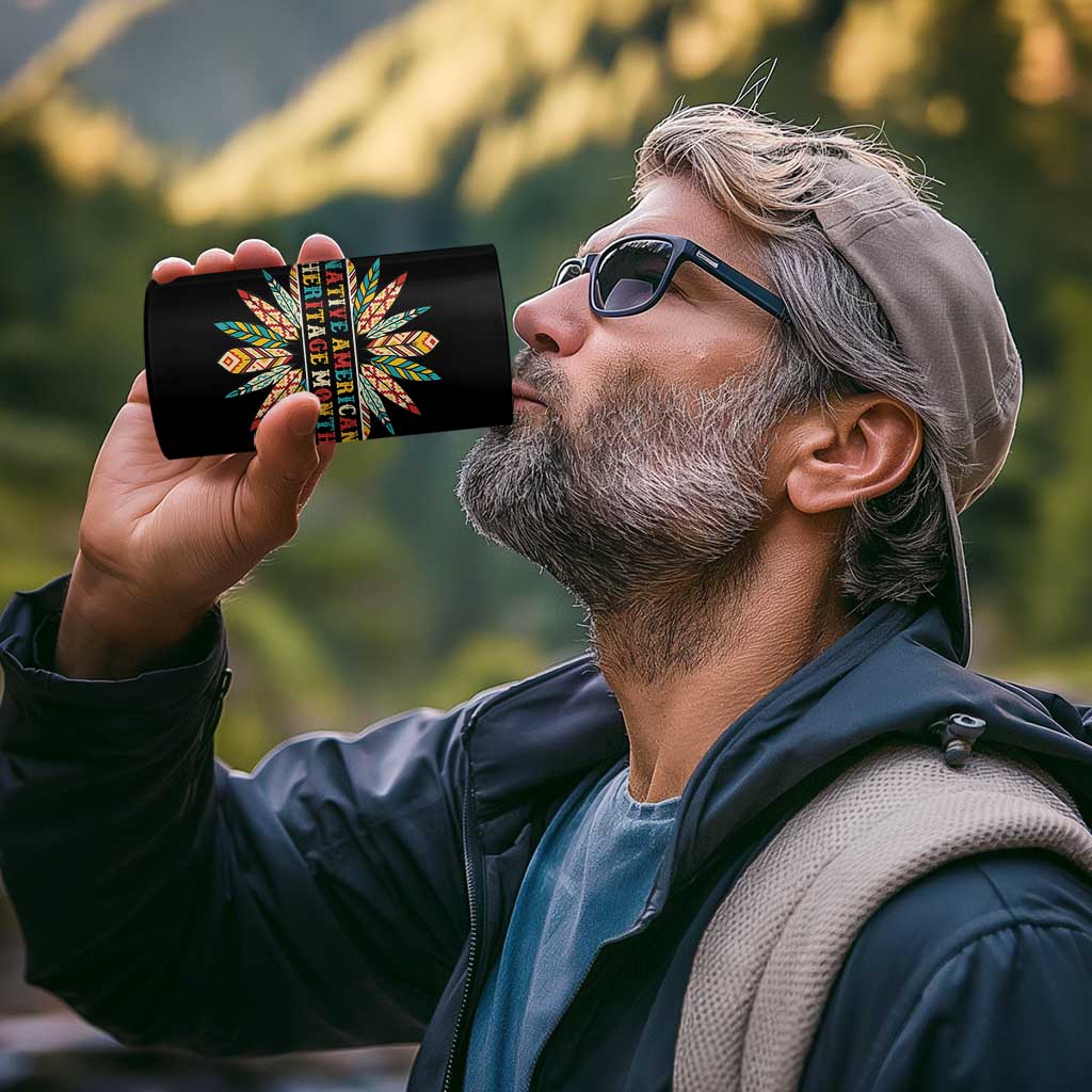 Native American Heritage Month 4 in 1 Can Cooler Tumbler Indigenous Pride Feathers - Wonder Print Shop