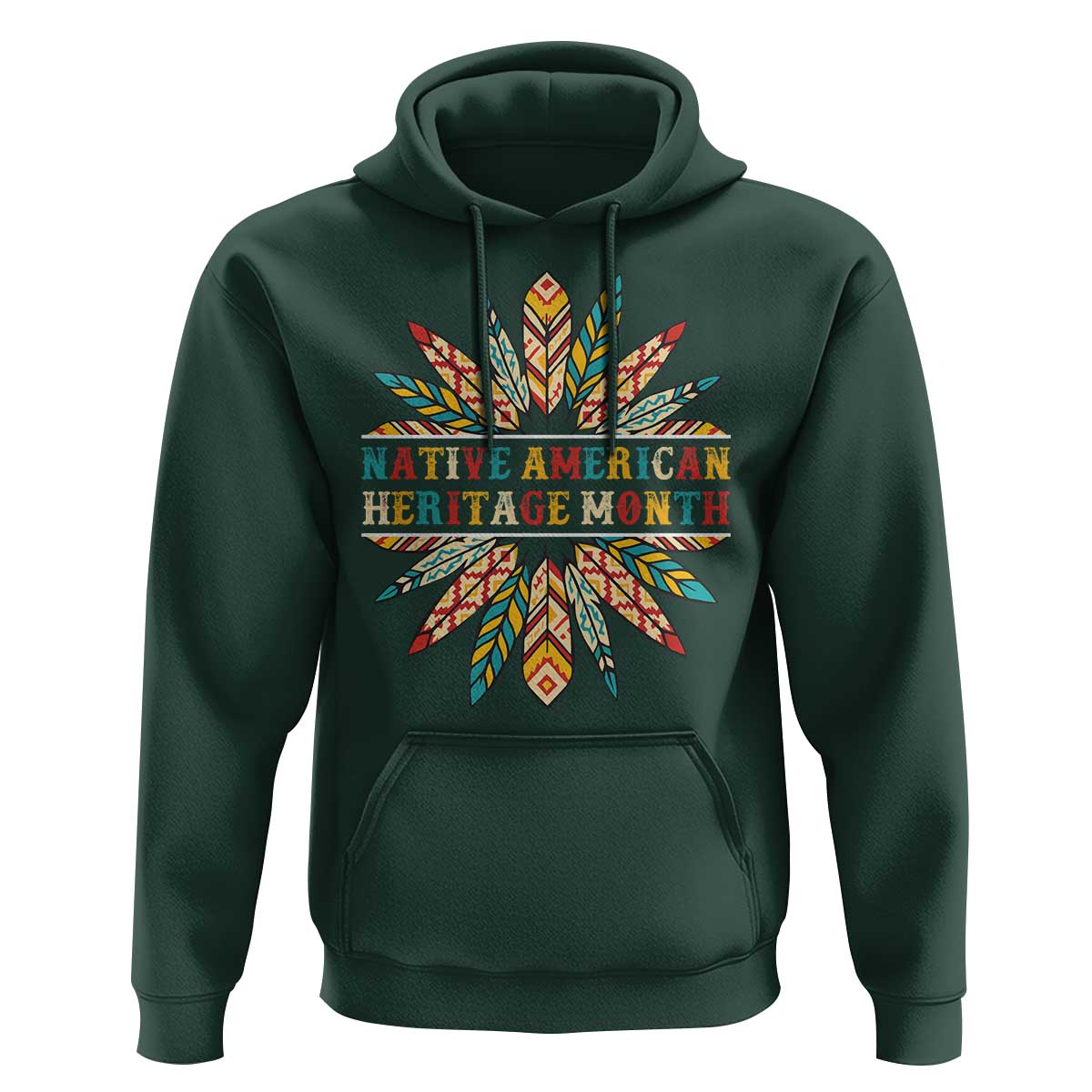 Native American Heritage Month Hoodie Indigenous Pride Feathers - Wonder Print Shop