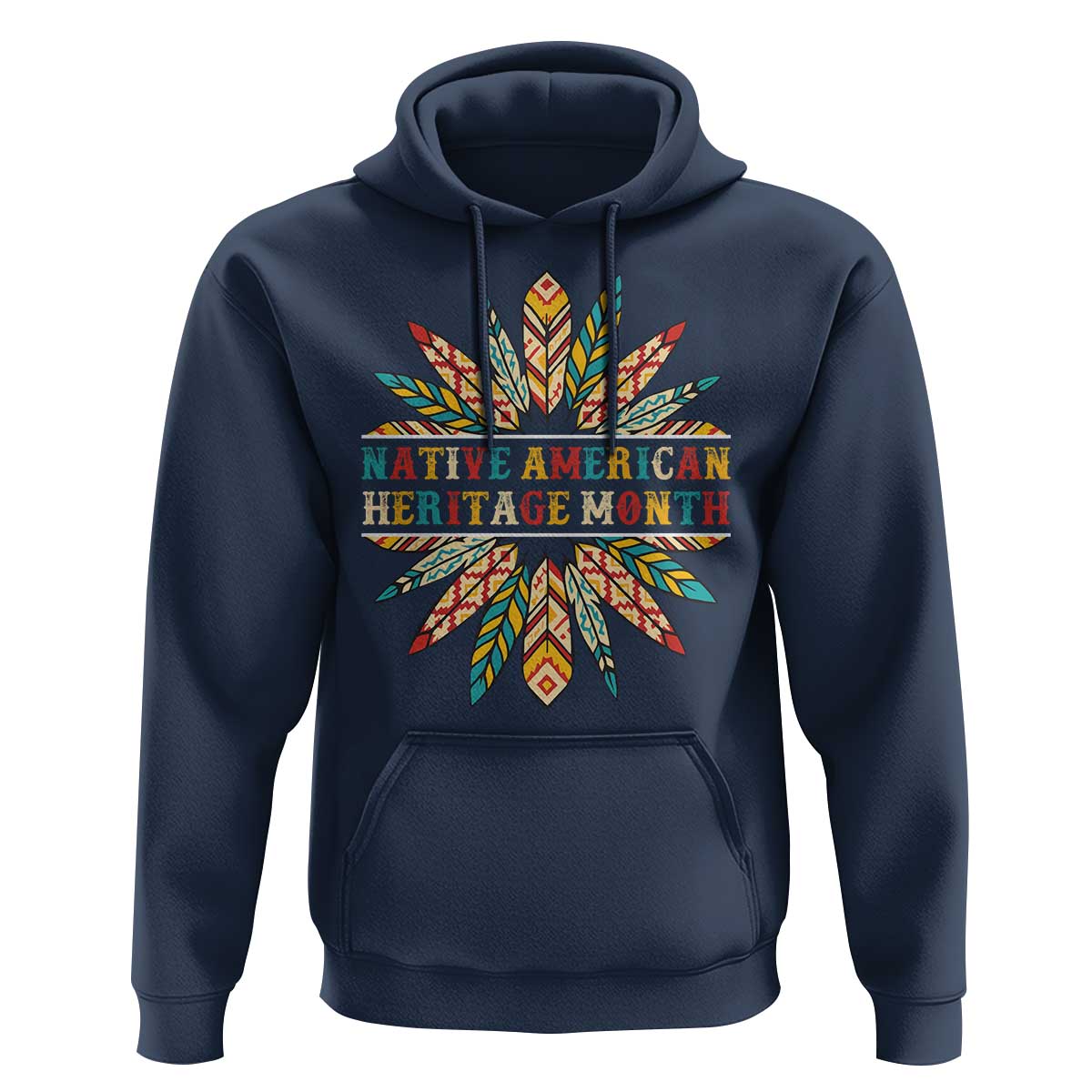 Native American Heritage Month Hoodie Indigenous Pride Feathers - Wonder Print Shop