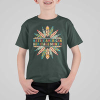 Native American Heritage Month T Shirt For Kid Indigenous Pride Feathers - Wonder Print Shop