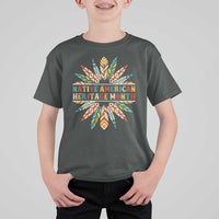 Native American Heritage Month T Shirt For Kid Indigenous Pride Feathers - Wonder Print Shop
