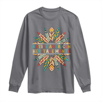 Native American Heritage Month Long Sleeve Shirt Indigenous Pride Feathers - Wonder Print Shop