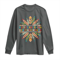 Native American Heritage Month Long Sleeve Shirt Indigenous Pride Feathers - Wonder Print Shop