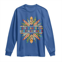 Native American Heritage Month Long Sleeve Shirt Indigenous Pride Feathers - Wonder Print Shop
