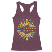 Native American Heritage Month Racerback Tank Top Indigenous Pride Feathers - Wonder Print Shop