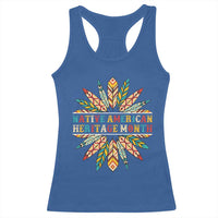 Native American Heritage Month Racerback Tank Top Indigenous Pride Feathers - Wonder Print Shop