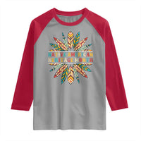 Native American Heritage Month Raglan Shirt Indigenous Pride Feathers - Wonder Print Shop