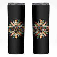 Native American Heritage Month Skinny Tumbler Indigenous Pride Feathers - Wonder Print Shop