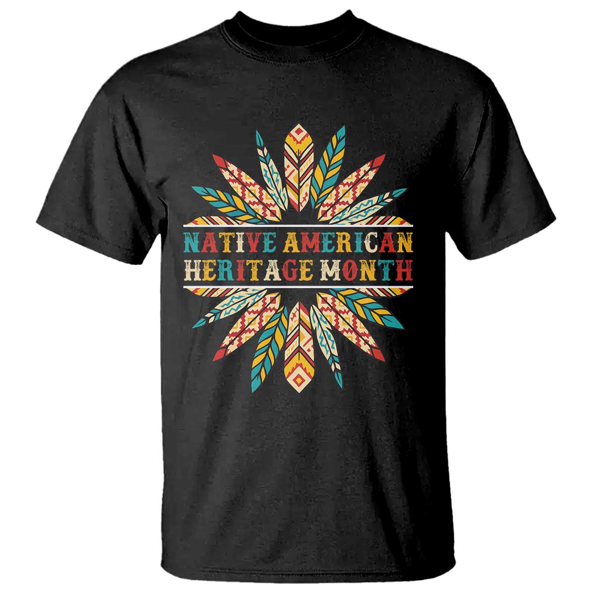 Native American Heritage Month T Shirt Indigenous Pride Feathers - Wonder Print Shop