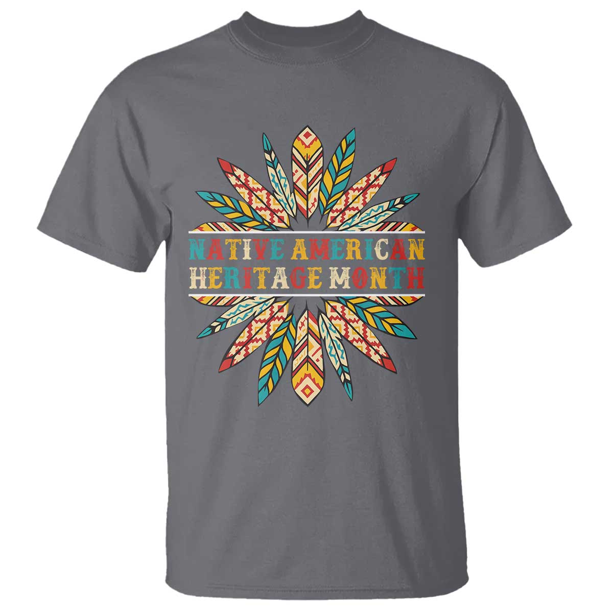 Native American Heritage Month T Shirt Indigenous Pride Feathers - Wonder Print Shop