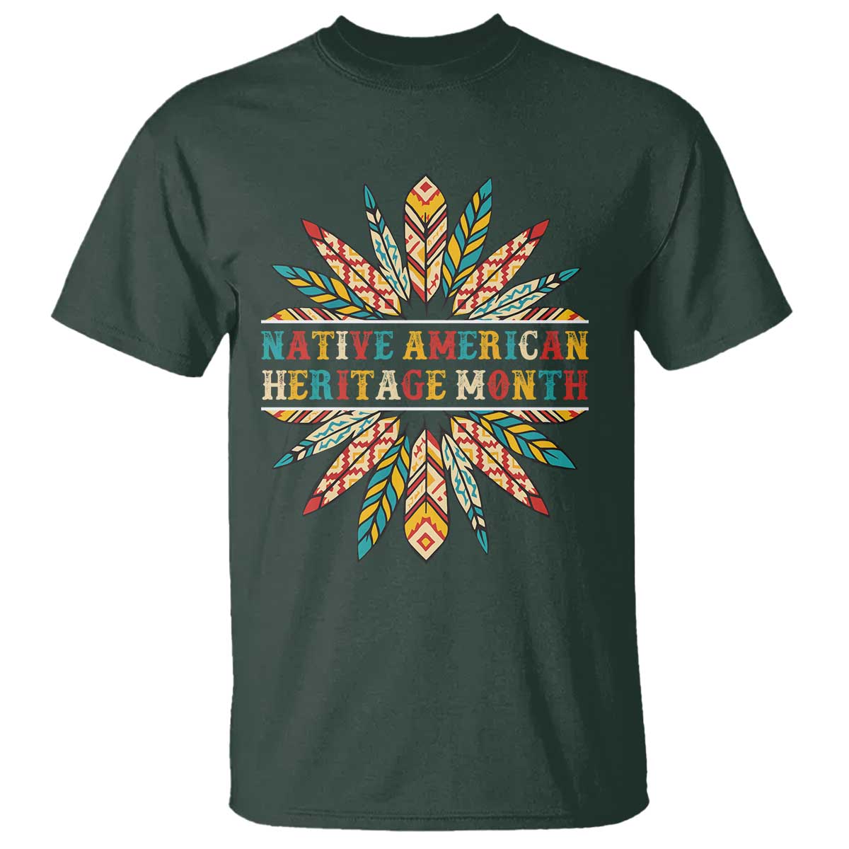 Native American Heritage Month T Shirt Indigenous Pride Feathers - Wonder Print Shop