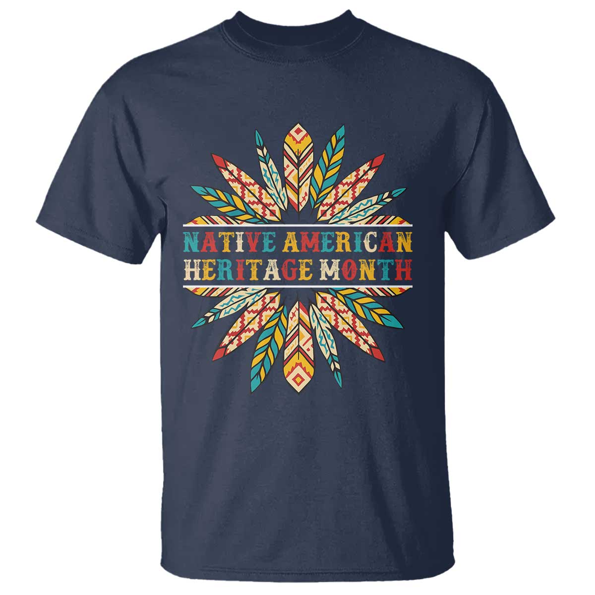 Native American Heritage Month T Shirt Indigenous Pride Feathers - Wonder Print Shop