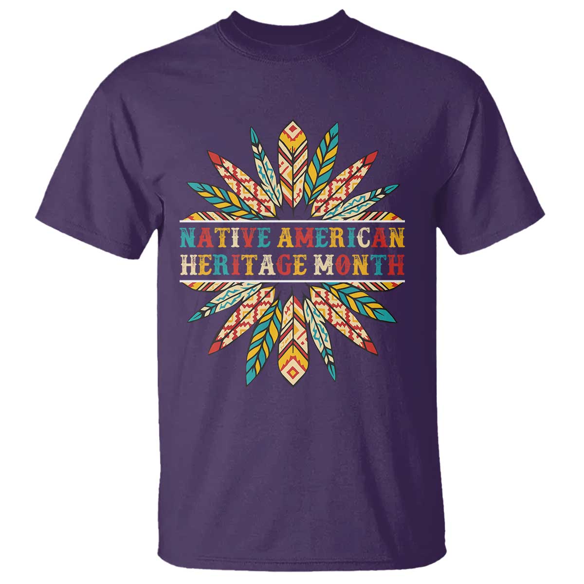 Native American Heritage Month T Shirt Indigenous Pride Feathers - Wonder Print Shop