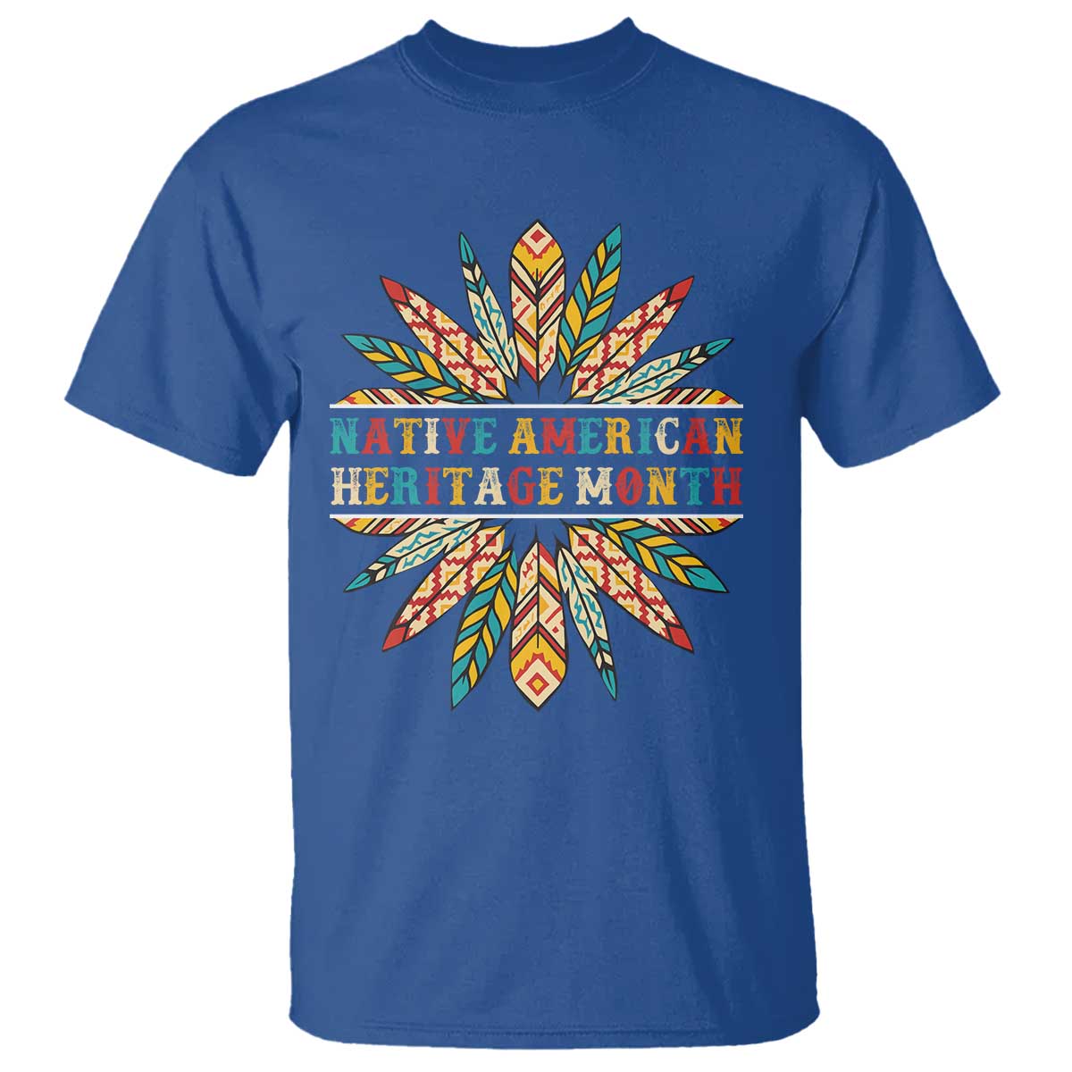 Native American Heritage Month T Shirt Indigenous Pride Feathers - Wonder Print Shop