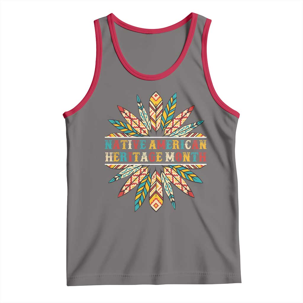 Native American Heritage Month Tank Top Indigenous Pride Feathers - Wonder Print Shop
