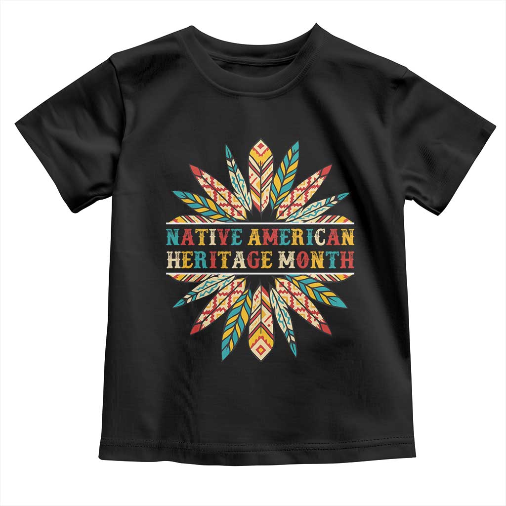 Native American Heritage Month Toddler T Shirt Indigenous Pride Feathers - Wonder Print Shop