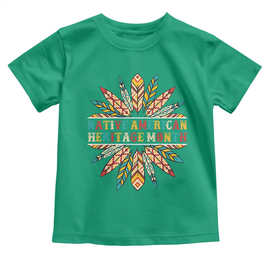 Native American Heritage Month Toddler T Shirt Indigenous Pride Feathers - Wonder Print Shop