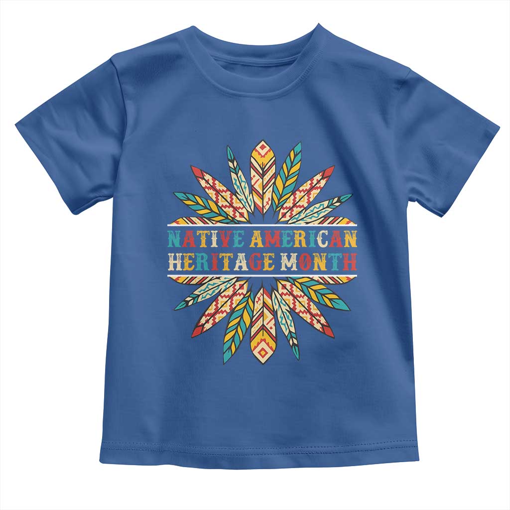 Native American Heritage Month Toddler T Shirt Indigenous Pride Feathers - Wonder Print Shop