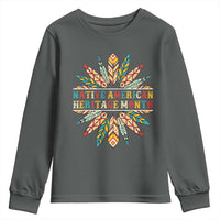 Native American Heritage Month Youth Sweatshirt Indigenous Pride Feathers - Wonder Print Shop