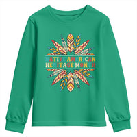 Native American Heritage Month Youth Sweatshirt Indigenous Pride Feathers - Wonder Print Shop
