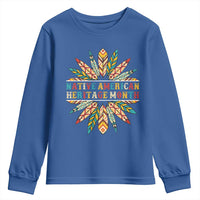 Native American Heritage Month Youth Sweatshirt Indigenous Pride Feathers - Wonder Print Shop