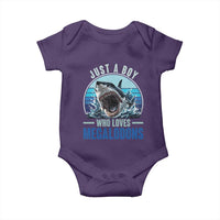 Just A Boy Who Loves Megalodons Baby Onesie Megalodon Shark Lover Retro Graphic
