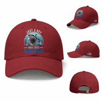 Just A Boy Who Loves Megalodons Baseball Cap Megalodon Shark Lover Retro Graphic