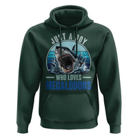 Just A Boy Who Loves Megalodons Hoodie Megalodon Shark Lover Retro Graphic