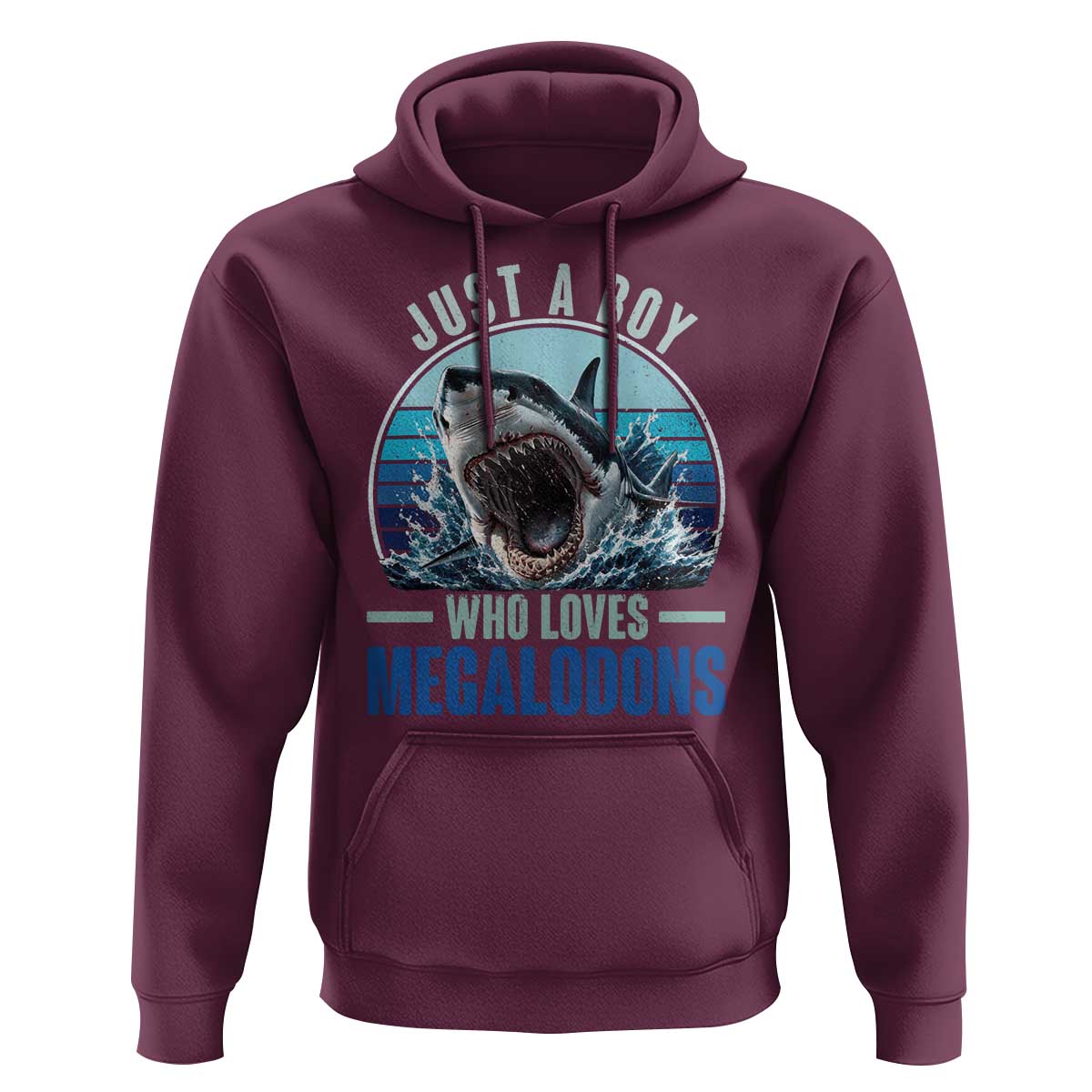 Just A Boy Who Loves Megalodons Hoodie Megalodon Shark Lover Retro Graphic