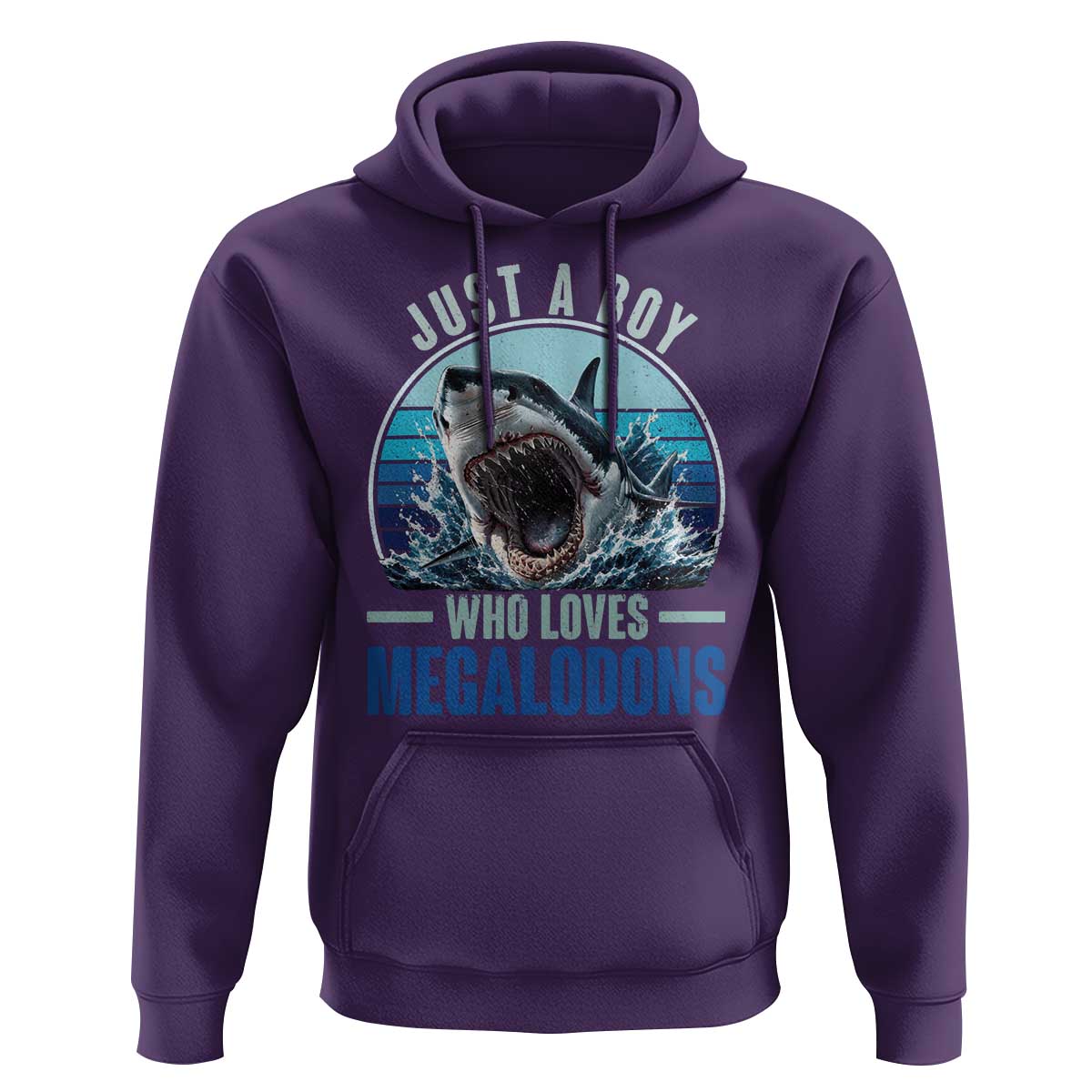 Just A Boy Who Loves Megalodons Hoodie Megalodon Shark Lover Retro Graphic