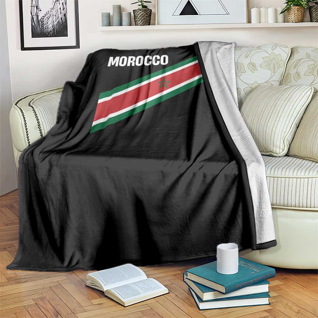 Morocco Moroccan Flag Throw Blanket Green Star Maroc Stripes