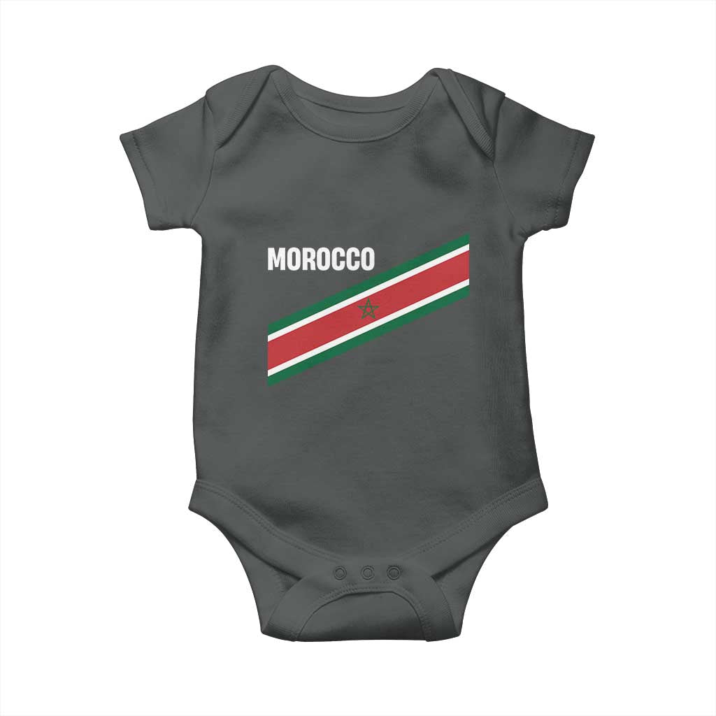 Morocco Moroccan Flag Baby Onesie Green Star Maroc Stripes