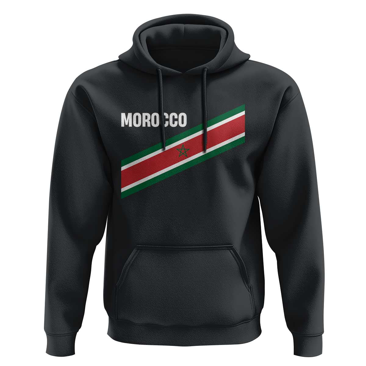Morocco Moroccan Flag Hoodie Green Star Maroc Stripes