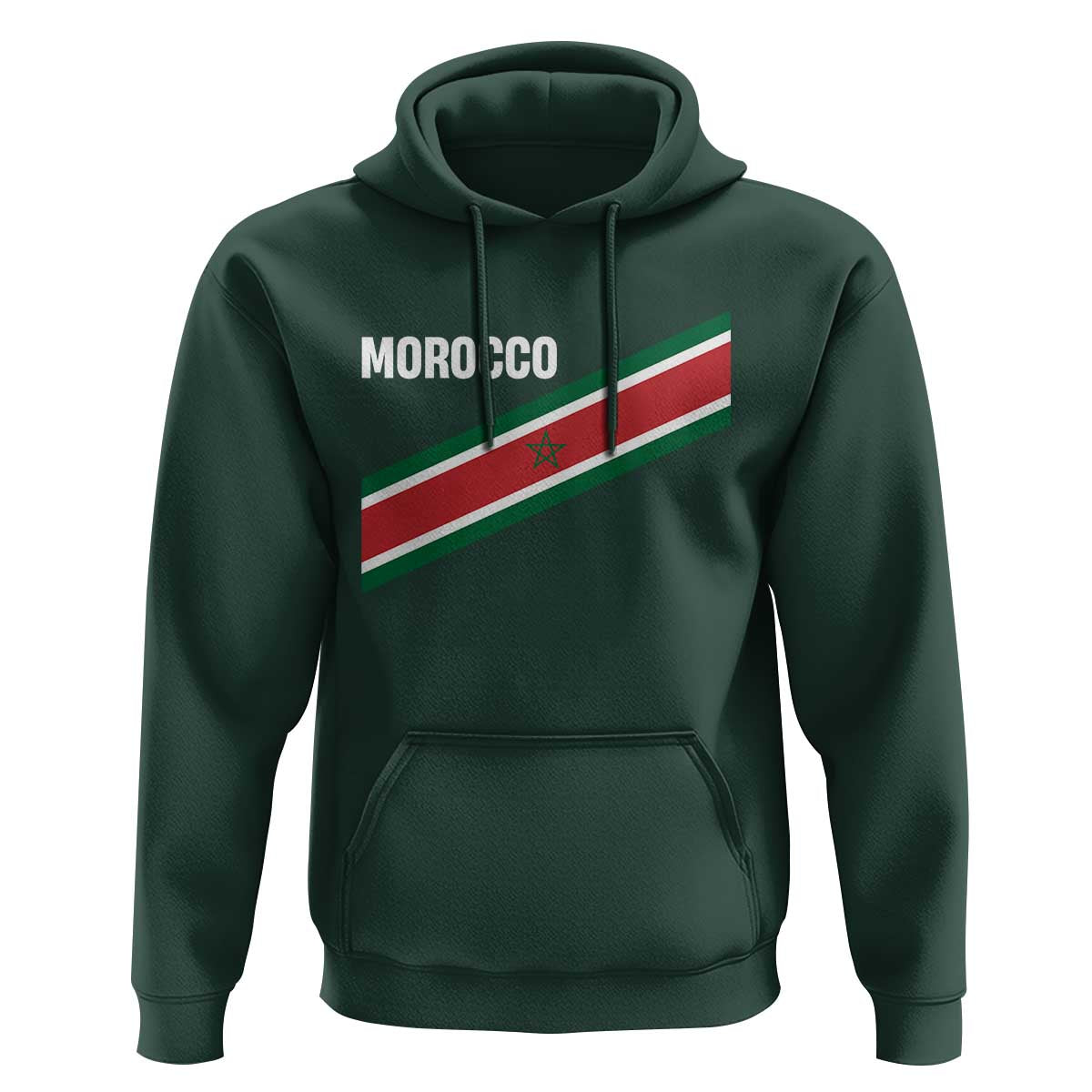 Morocco Moroccan Flag Hoodie Green Star Maroc Stripes