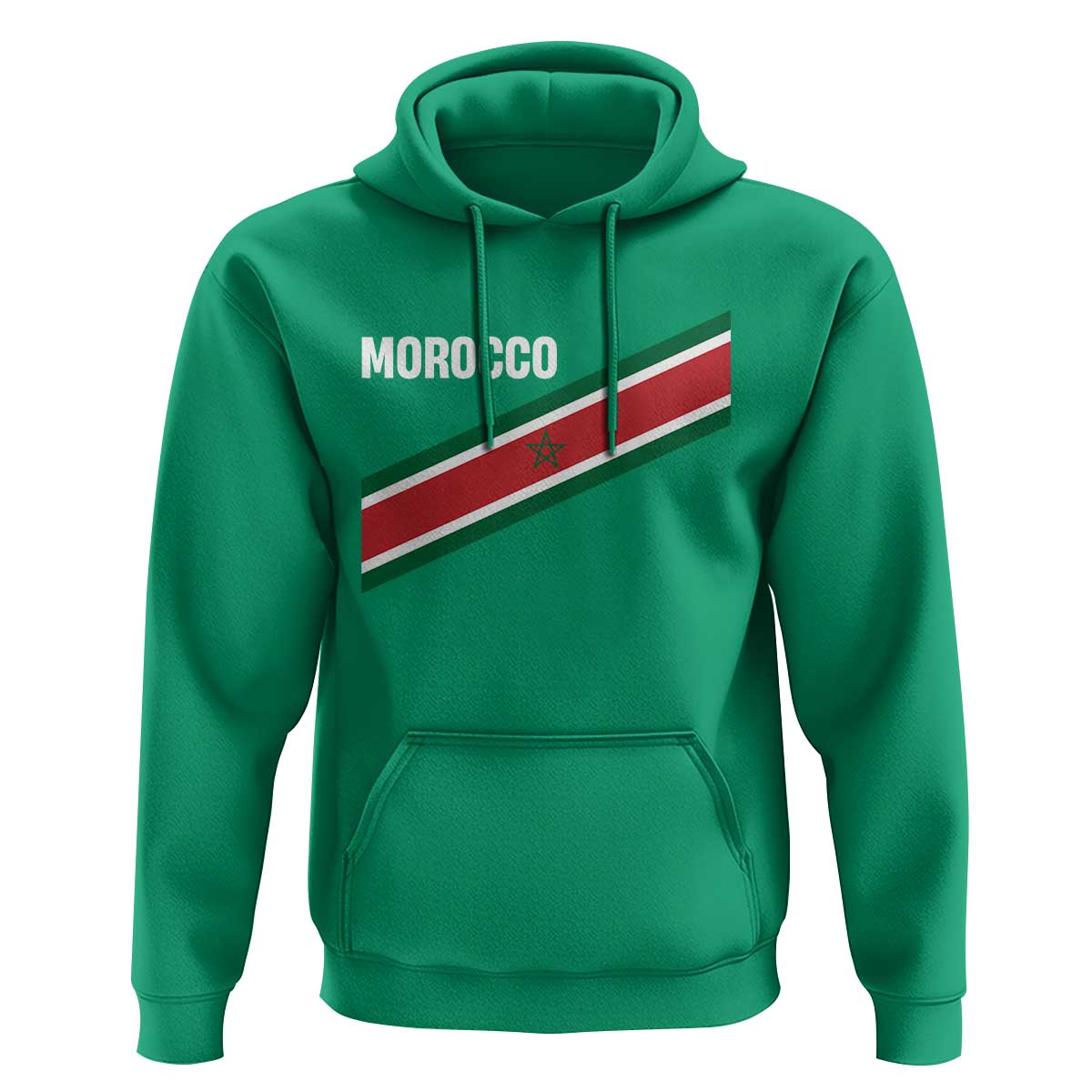 Morocco Moroccan Flag Hoodie Green Star Maroc Stripes