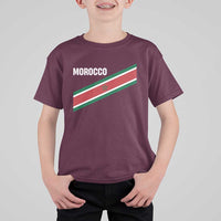 Morocco Moroccan Flag T Shirt For Kid Green Star Maroc Stripes