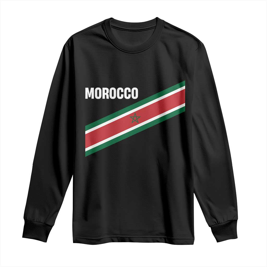 Morocco Moroccan Flag Long Sleeve Shirt Green Star Maroc Stripes