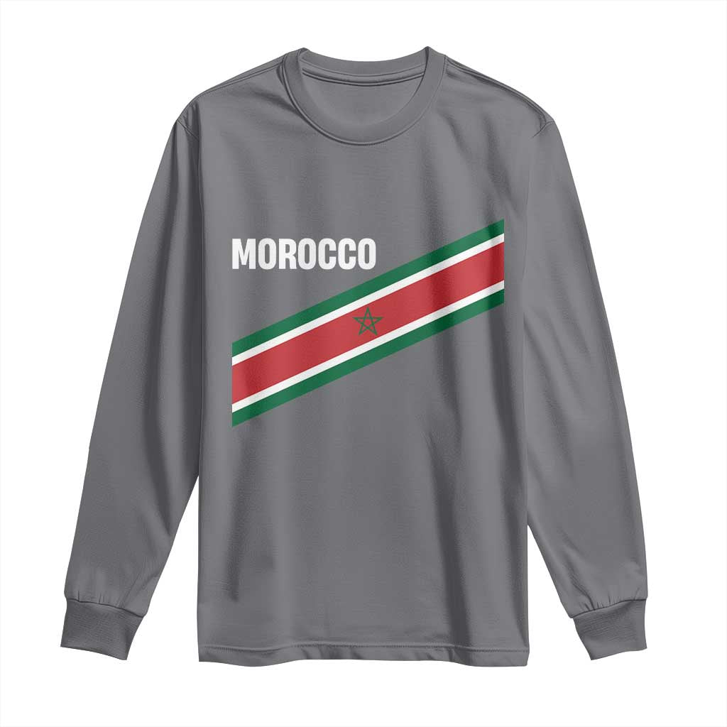 Morocco Moroccan Flag Long Sleeve Shirt Green Star Maroc Stripes