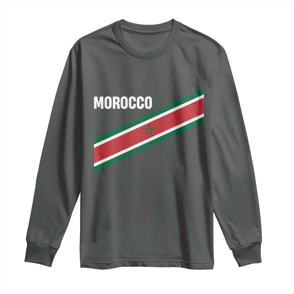 Morocco Moroccan Flag Long Sleeve Shirt Green Star Maroc Stripes