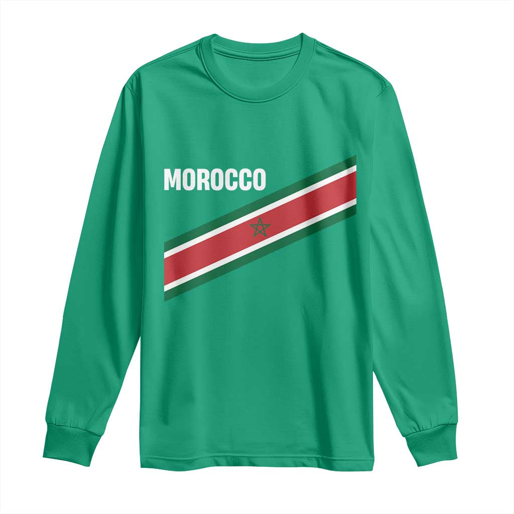 Morocco Moroccan Flag Long Sleeve Shirt Green Star Maroc Stripes