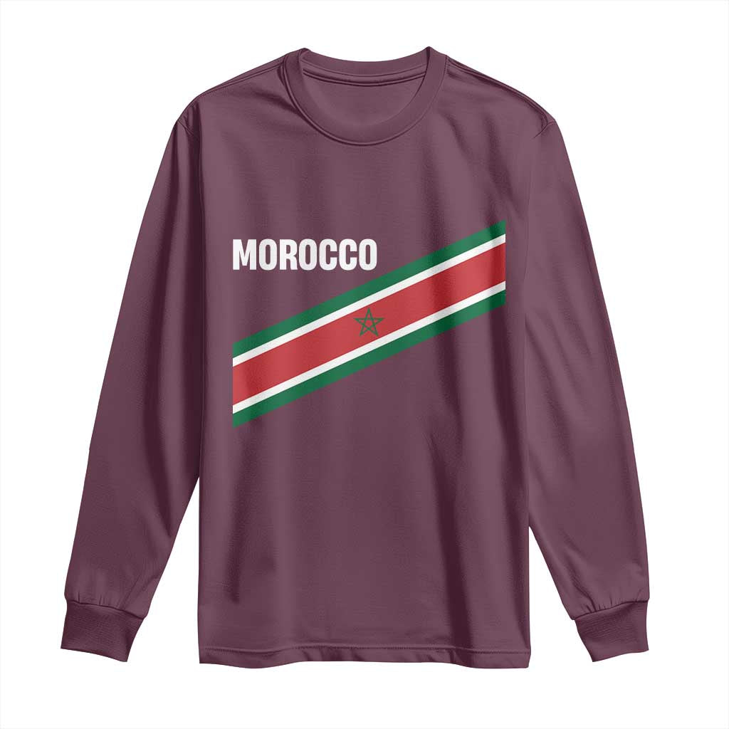 Morocco Moroccan Flag Long Sleeve Shirt Green Star Maroc Stripes