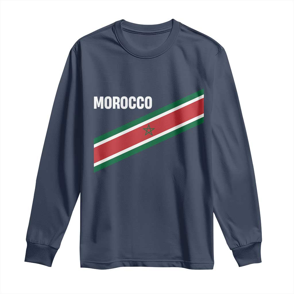 Morocco Moroccan Flag Long Sleeve Shirt Green Star Maroc Stripes