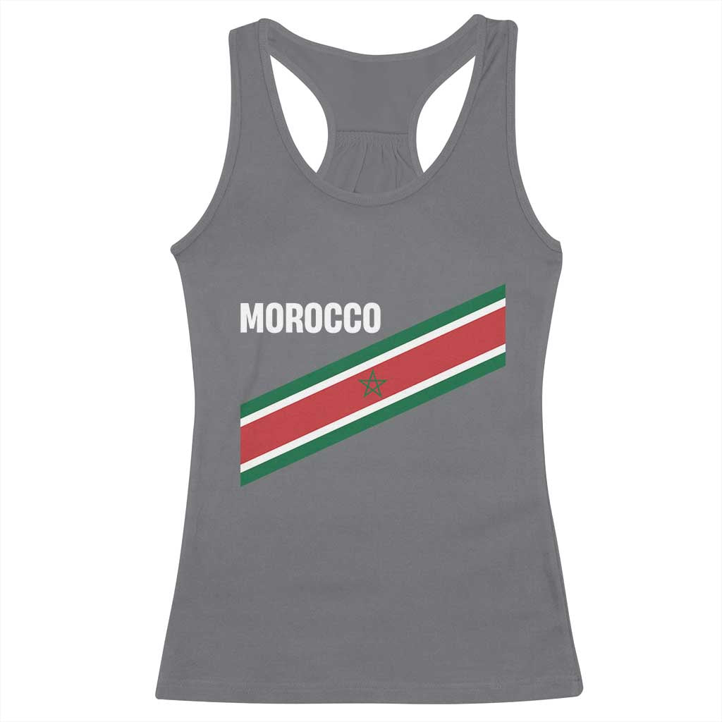 Morocco Moroccan Flag Racerback Tank Top Green Star Maroc Stripes