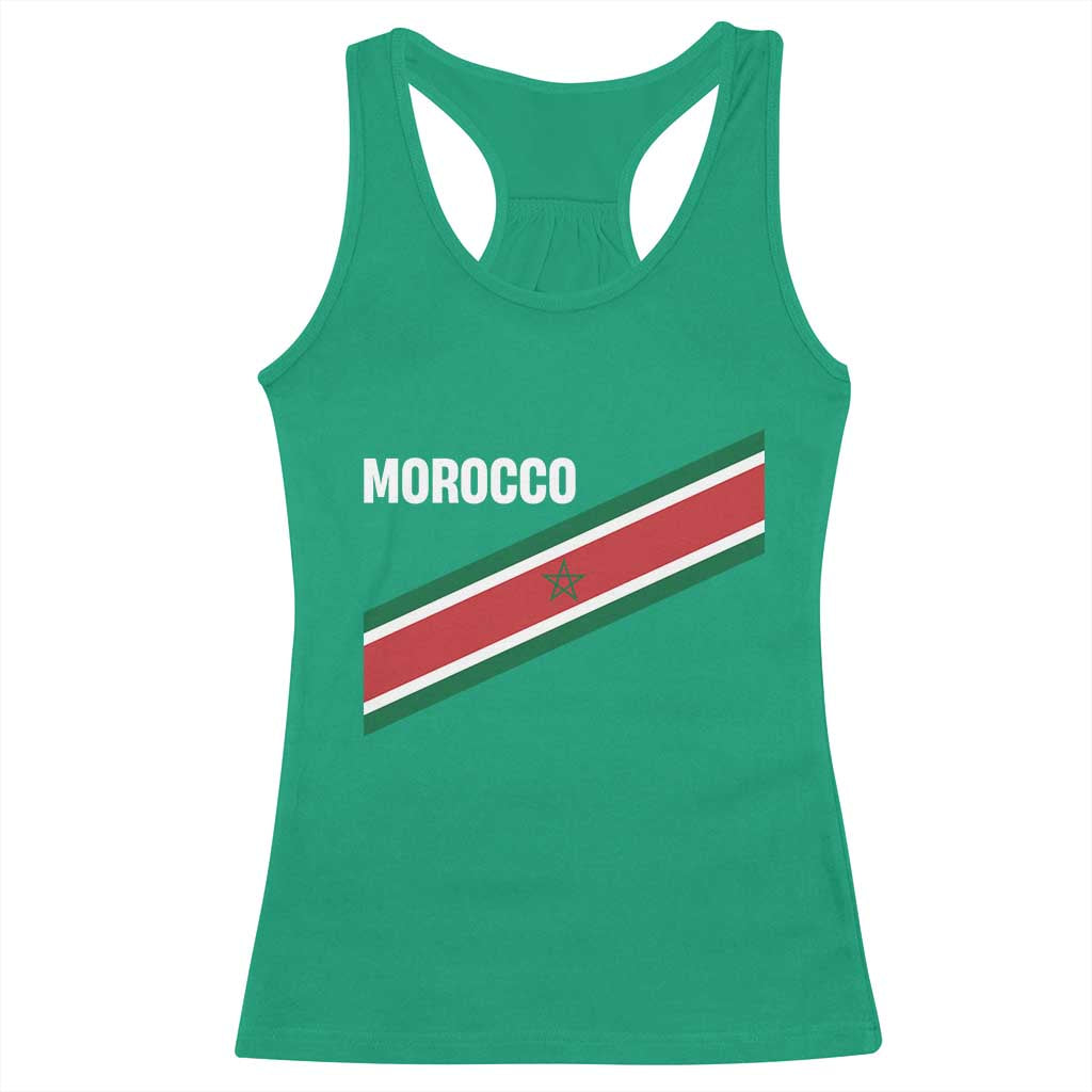 Morocco Moroccan Flag Racerback Tank Top Green Star Maroc Stripes