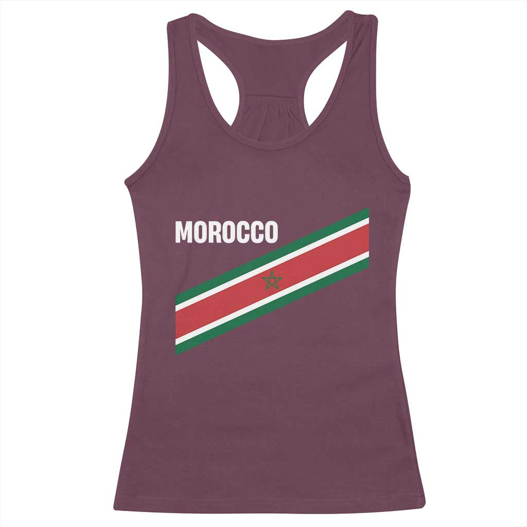 Morocco Moroccan Flag Racerback Tank Top Green Star Maroc Stripes