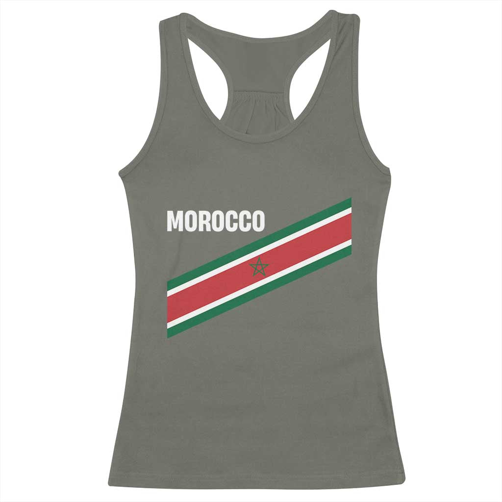 Morocco Moroccan Flag Racerback Tank Top Green Star Maroc Stripes