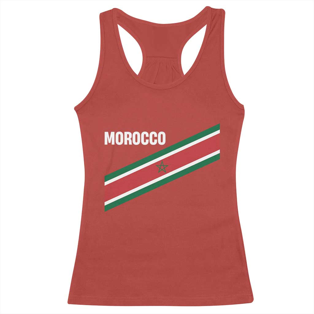 Morocco Moroccan Flag Racerback Tank Top Green Star Maroc Stripes