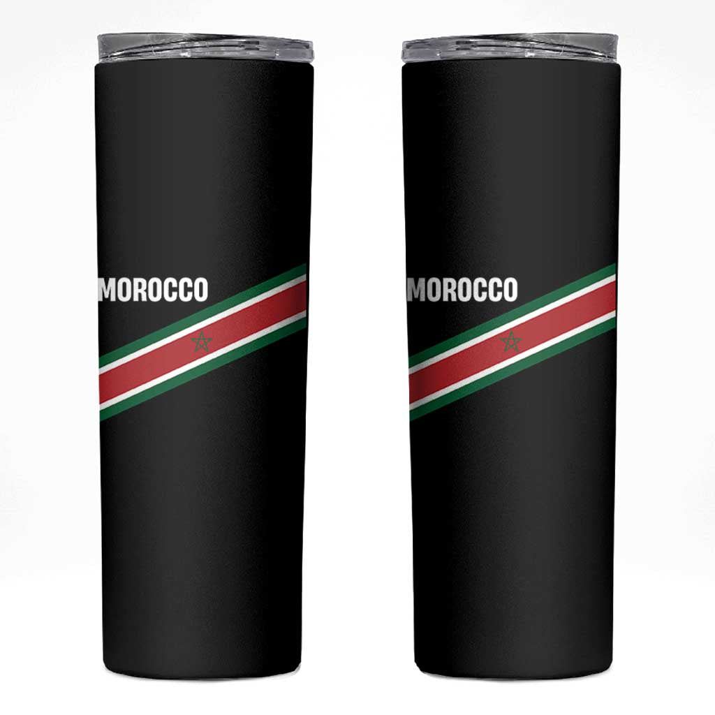 Morocco Moroccan Flag Skinny Tumbler Green Star Maroc Stripes
