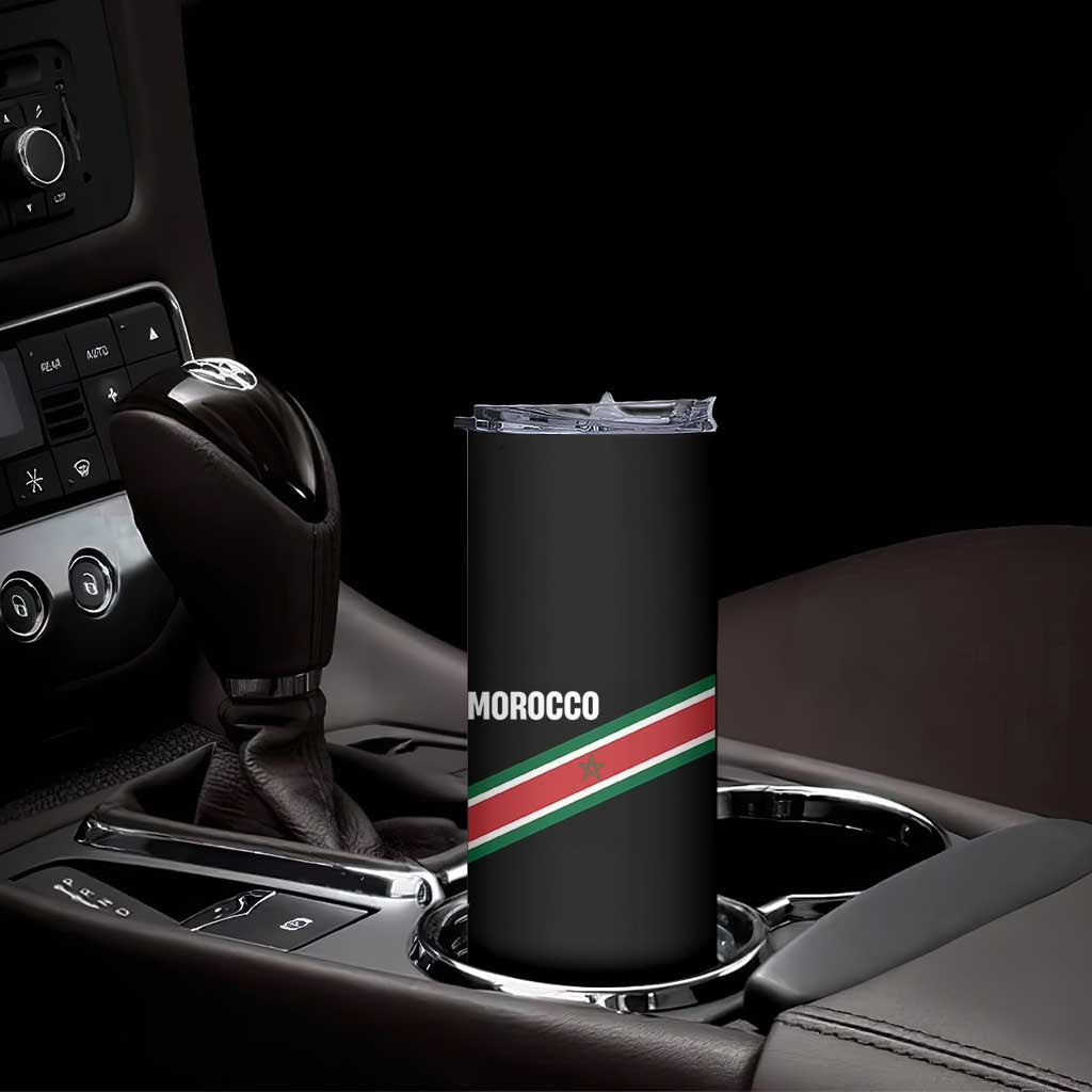 Morocco Moroccan Flag Skinny Tumbler Green Star Maroc Stripes