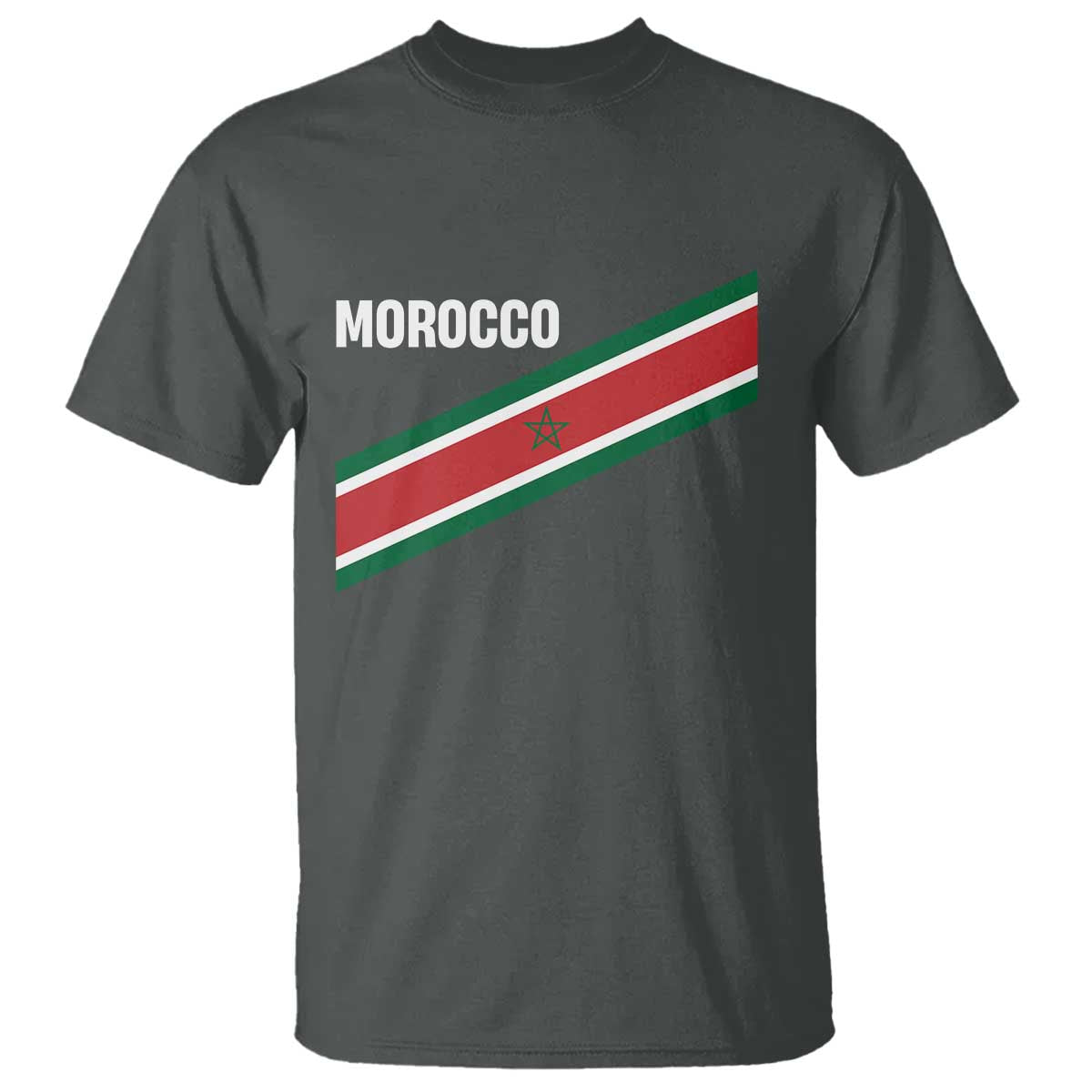 Morocco Moroccan Flag T Shirt Green Star Maroc Stripes